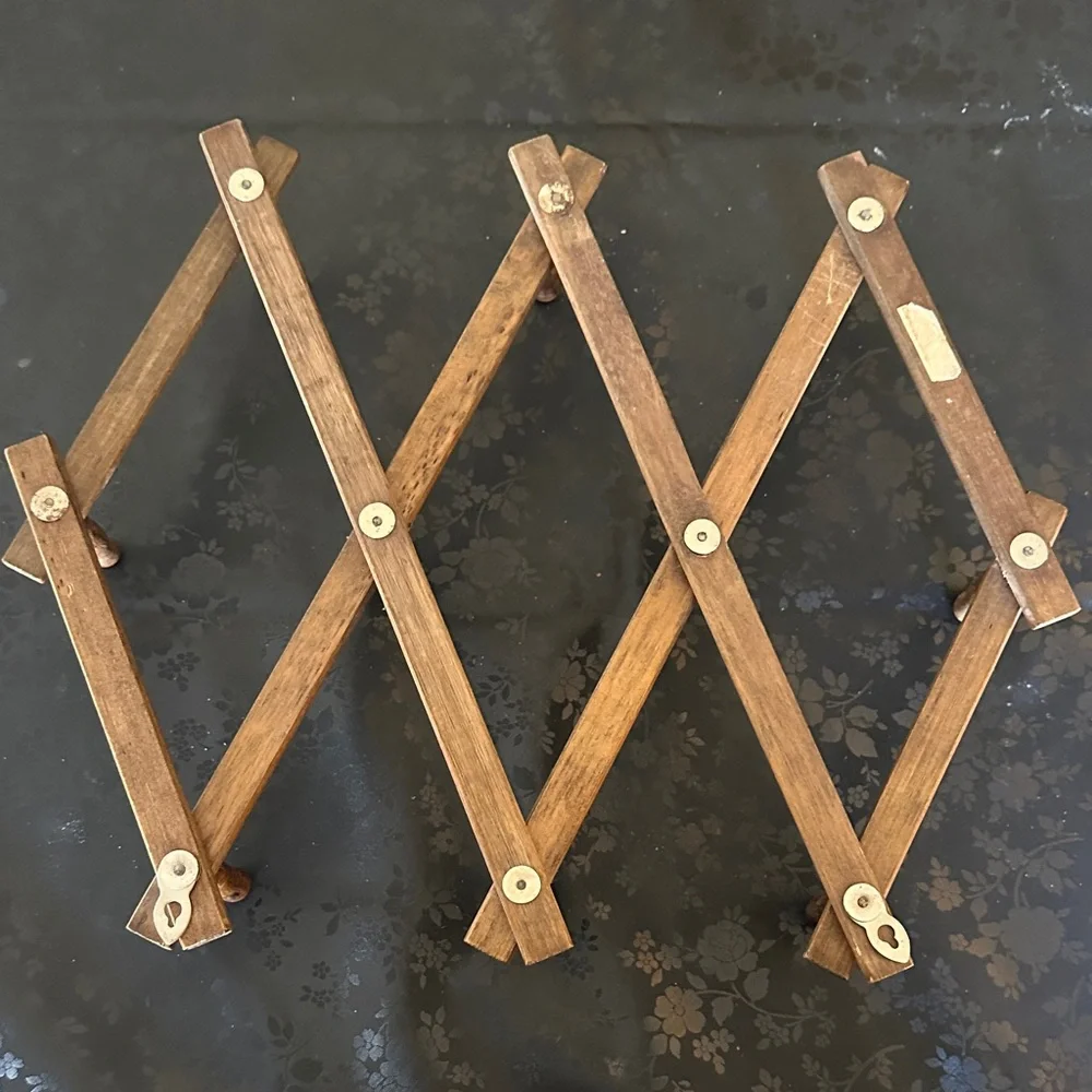 Vintage Wooden Accordion Rack